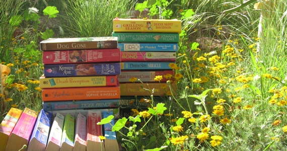 books in flowers